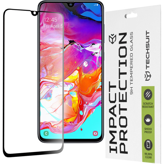 Techsuit - 111D Full Cover / Full Glue Glass - Samsung Galaxy A70 / A70s / A90 5G - Black