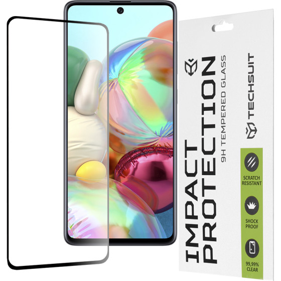 Techsuit - 111D Full Cover / Full Glue Glass - Samsung Galaxy A71 4G / A71 5G / M51 / Note 10 Lite - Black