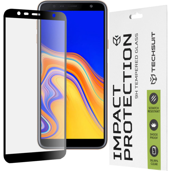 Techsuit - 111D Full Cover / Full Glue Glass - Samsung Galaxy J4 Plus / J6 Plus - Black