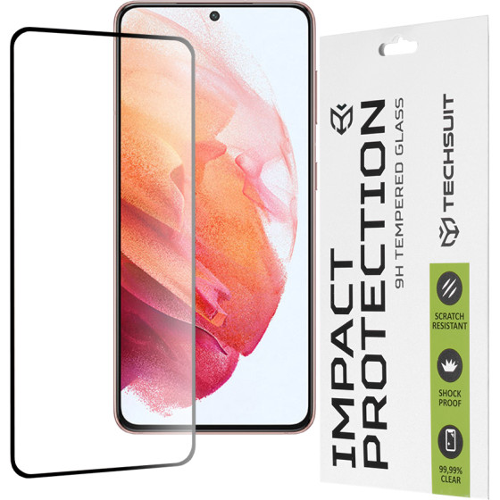 Techsuit - 111D Full Cover / Full Glue Glass - Samsung Galaxy S21 5G - Black