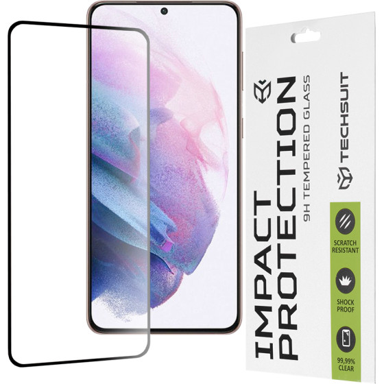 Techsuit - 111D Full Cover / Full Glue Glass - Samsung Galaxy S21 Plus 5G - Black
