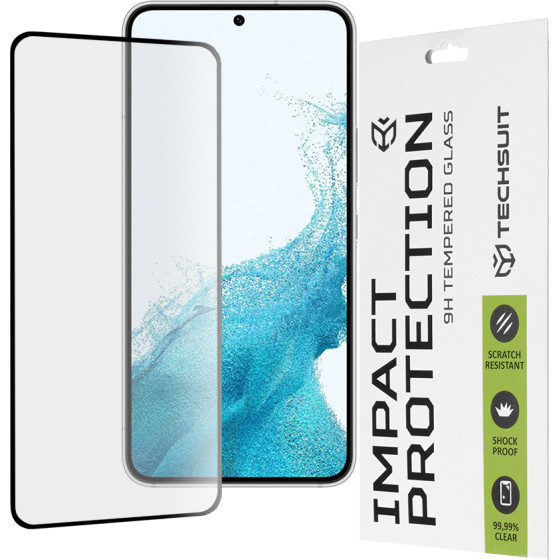 Techsuit - 111D Full Cover / Full Glue Glass - Samsung Galaxy S22 5G / S23 - Black