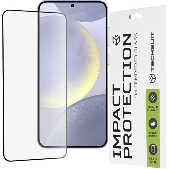 Techsuit - 111D Full Cover / Full Glue Glass - Samsung Galaxy S24 Plus / S25 Plus - Black