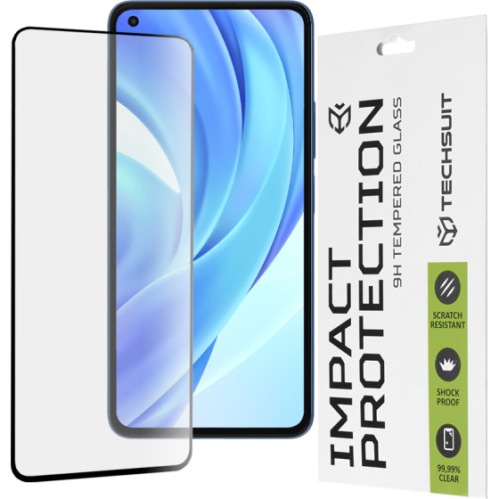 Techsuit - 111D Full Cover / Full Glue Glass - Xiaomi Mi 11 Lite 4G / Mi 11 Lite 5G / 11 Lite 5G NE - Black