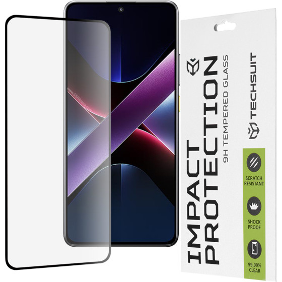 Techsuit - 111D Full Cover / Full Glue Glass - Xiaomi Poco X7 Pro - Black