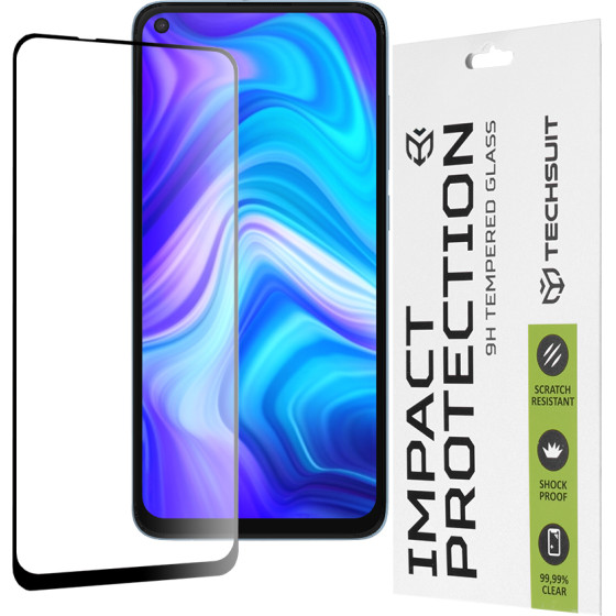 Techsuit - 111D Full Cover / Full Glue Glass - Xiaomi Redmi Note 9 / Redmi 10X 4G - Black