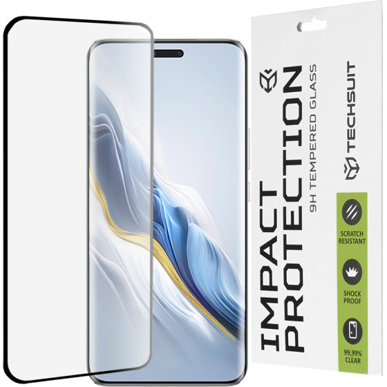 Techsuit - 111D Full Cover / Full Glue Glass / 3D Curved Screen - Honor Magic6 Pro - Black