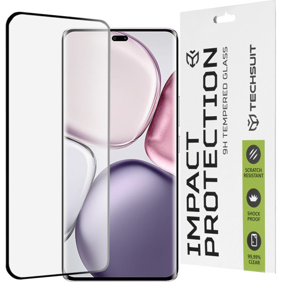Techsuit - 111D Full Cover / Full Glue Glass / 3D Curved Screen - Honor Magic7 Lite / X9c - Black