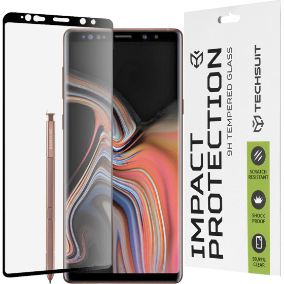 Techsuit - 111D Full Cover / Full Glue Glass / 3D Curved Screen - Samsung Galaxy Note 9 - Black