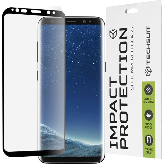 Techsuit - 111D Full Cover / Full Glue Glass / 3D Curved Screen - Samsung Galaxy S8 - Black