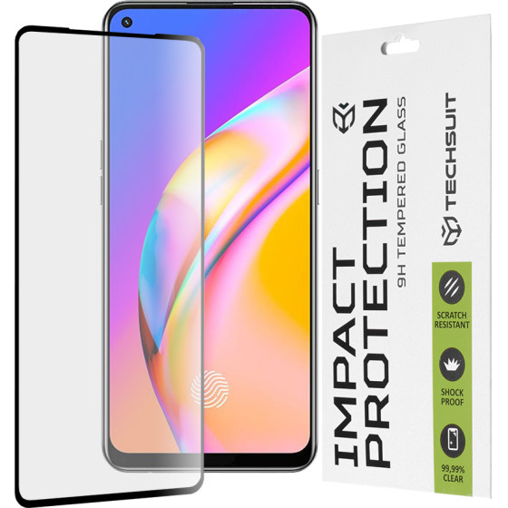 Techsuit - 111D Full Cover/Full Glue Glass -Oppo A74 4G/A94/A95/Find X5 Lite/Reno5 Lite/Z/Reno7 5G/Realme 9 4G/9 Pro+ - Black