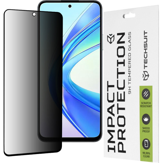 Techsuit - 111D Privacy Full Glue - Honor X7b / X7b 5G / 90 SMART - Black