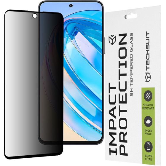 Techsuit - 111D Privacy Full Glue - Honor X8a / X8 4G - Black