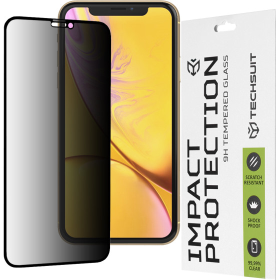 Techsuit - 111D Privacy Full Glue - iPhone XR / iPhone 11 - Black