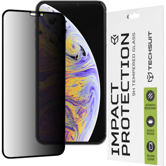 Techsuit - 111D Privacy Full Glue - iPhone XS Max / iPhone 11 Pro Max - Black