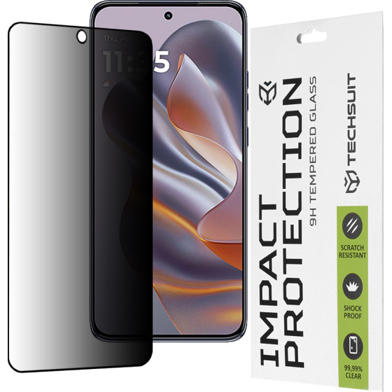 Techsuit - 111D Privacy Full Glue - Motorola Edge 50 Neo / Motorola ThinkPhone 25 - Black
