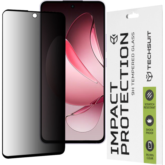 Techsuit - 111D Privacy Full Glue - Oppo Reno13 F 4G / Reno13 F 5G / Reno13 FS 5G - Black