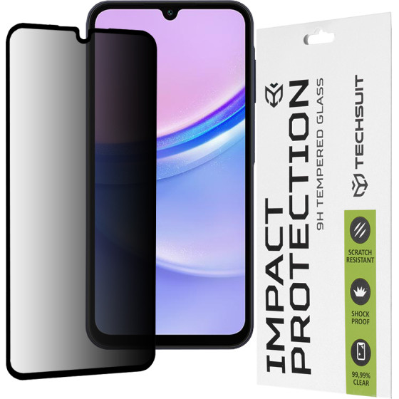 Techsuit - 111D Privacy Full Glue - Samsung Galaxy A15 4G / A15 5G / M15 - Black