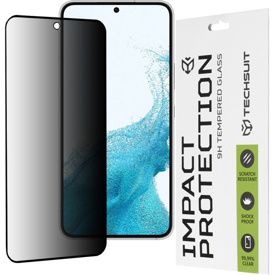 Techsuit - 111D Privacy Full Glue - Samsung Galaxy S22 5G / S23 - Black