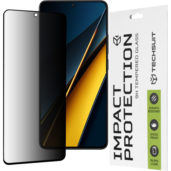 Techsuit - 111D Privacy Full Glue - Xiaomi Poco X6 Pro - Black