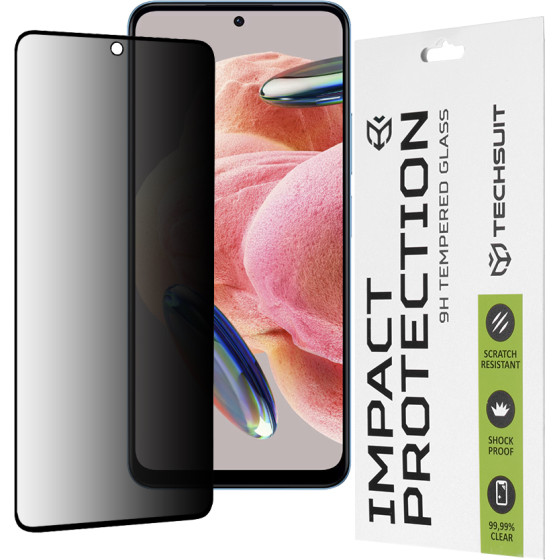 Techsuit - 111D Privacy Full Glue - Xiaomi Redmi Note 12 4G / 12 5G / Poco X5 - Black
