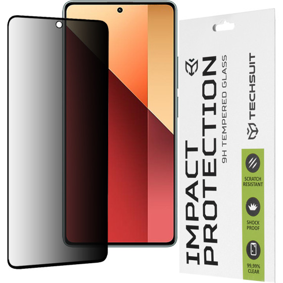 Techsuit - 111D Privacy Full Glue - Xiaomi Redmi Note 13 Pro 4G / Poco M6 Pro 4G - Black