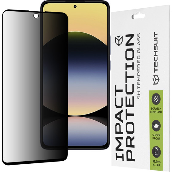 Techsuit - 111D Privacy Full Glue - Xiaomi Redmi Note 14 4G (163.25 x 76.55 x 8.16mm) / Redmi Note 14 5G - Black