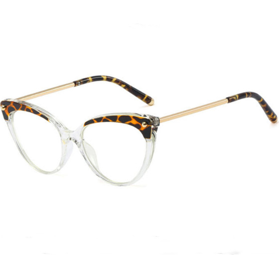 Techsuit - Anti-Blue Light Glasses Reflex TR90 (F93308) - Cat Eye - Clear / Leopard - (F93308/CLEAR-LEOPARD)