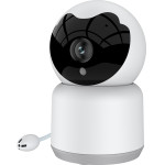 Techsuit - Baby WIFI Camera (Q15A) - 1080P, PTZ, Remote Control, Lullabies, Infrared, Temperature Alarm, Tuya App - White