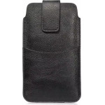 Techsuit - Belt Phone Case (BPC1) - from Premium Eco Leather, with Belt Holder, for Aprox. 6.5 inch, Size M - Black