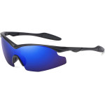 Techsuit - Bike Glasses (1806) - for Cycling and Sport Outdoor Activities, with UV Protection, Unisex - Black / Blue Purple
