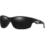 Techsuit - Bike Glasses (201910) - for Cycling and Sport Outdoor Activities, Polarized, Rectangular, Unisex - Black - (201910;BLACK)