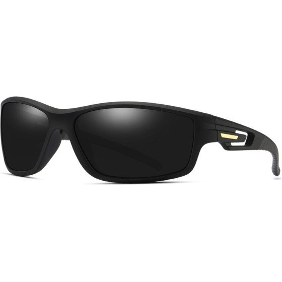 Techsuit - Bike Glasses (201910) - for Cycling and Sport Outdoor Activities, Polarized, Rectangular, Unisex - Black - (201910;BLACK)