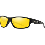 Techsuit - Bike Glasses (201910) - for Cycling and Sport Outdoor Activities, Polarized, Rectangular, Unisex - Black / Yellow - (201910;YELLOW)