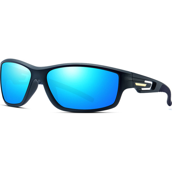 Techsuit - Bike Glasses (201910) - for Cycling and Sport Outdoor Activities, Polarized, Rectangular, Unisex - Blue - (201910;BLUE)