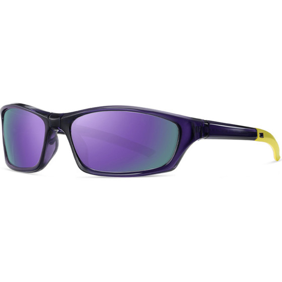 Techsuit - Bike Glasses (24101) - for Cycling and Sport Outdoor Activities, Polarized, Unisex - Black / Purple