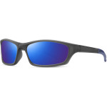 Techsuit - Bike Glasses (24101) - for Cycling and Sport Outdoor Activities, Polarized, Unisex - Gun / Blue