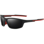 Techsuit - Bike Glasses (3047) - for Cycling and Sport Outdoor Activities, with UV Protection, Unisex - Black / Red - (3047;RED)