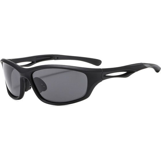 Techsuit - Bike Glasses (9309) - for Cycling and Sport Outdoor Activities, Polarized, PC Frame, Unisex - Black / Gray - (9309;BLACK)