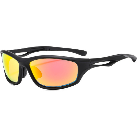 Techsuit - Bike Glasses (9309) - for Cycling and Sport Outdoor Activities, Polarized, PC Frame, Unisex - Black / Red - (9309;RED)