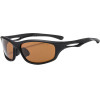 Techsuit - Bike Glasses (9309) - for Cycling and Sport Outdoor Activities, Polarized, PC Frame, Unisex - Black / Tea - (9309;TEA)