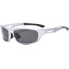 Techsuit - Bike Glasses (9309) - for Cycling and Sport Outdoor Activities, Polarized, PC Frame, Unisex - Silver / Gray - (9309;SILVER)