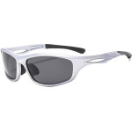 Techsuit - Bike Glasses (9309) - for Cycling and Sport Outdoor Activities, Polarized, PC Frame, Unisex - Silver / Gray - (9309;SILVER)