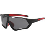 Techsuit - Bike Glasses (9330) - for Cycling, Sport Outdoor Activities, PC Frame and Lens, Unisex - Black / Red - (9330;RED)