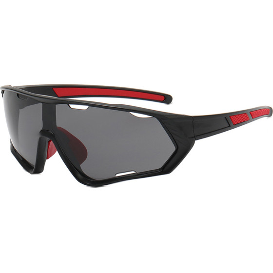 Techsuit - Bike Glasses (9330) - for Cycling, Sport Outdoor Activities, PC Frame and Lens, Unisex - Black / Red - (9330;RED)