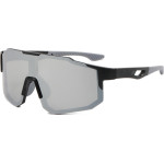 Techsuit - Bike Glasses (9337) - for Cycling, Sport Outdoor Activities, with UV Protection, PC Frame, Unisex - Black / Silver