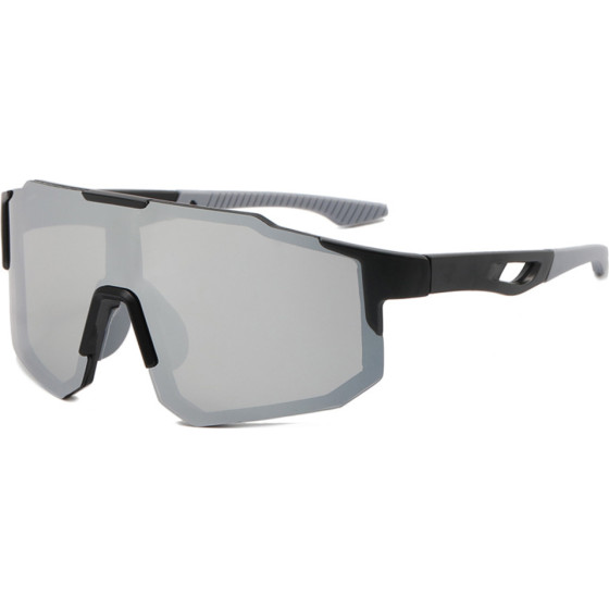 Techsuit - Bike Glasses (9337) - for Cycling, Sport Outdoor Activities, with UV Protection, PC Frame, Unisex - Black / Silver
