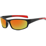 Techsuit - Bike Glasses (9937) - for Cycling, Sport Outdoor Activities, PC, Rectangular Shape, Unisex - Black / Orange