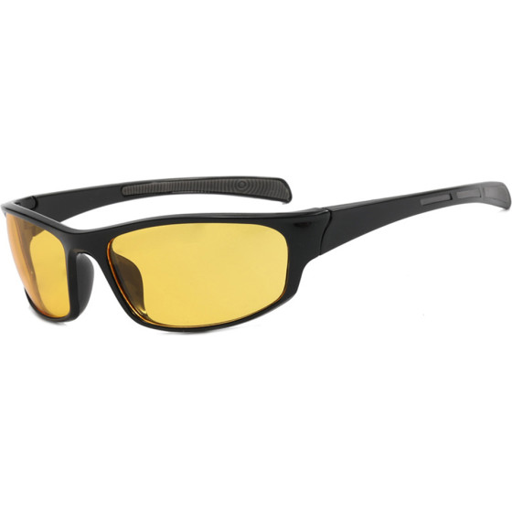 Techsuit - Bike Glasses (9937) - for Cycling, Sport Outdoor Activities, PC, Rectangular Shape, Unisex - Black / Yellow