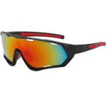 Techsuit - Bike Glasses - for Cycling, Sport Outdoor Activities, PC Frame and Lens, Unisex - Black / Red / Orange - (9330)